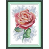 Joy Sunday Stamped Cross Stitch Ktis DMC Threads Chinese Cross Stitch Set DIY Needlework Embroidery Kit-Pink Rose