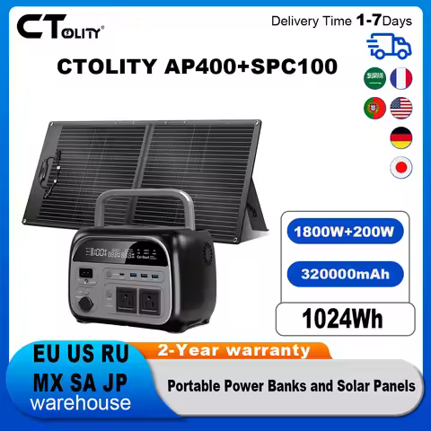 Outdoor Camping 500W Fast Charging Portable Power Station 100W USB Type C Foldable Portable Solar Pa