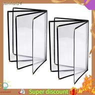 sanhuiMenu Covers 8.5 X 11 Inch Restaurant Menu Holder 2PCS 4 Page 8 View Transparent Menu Sleeve,Fi