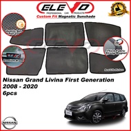 ELEVO Nissan Grand Livina Magnetic Custom Fit Sunshade Magnet Shade Sun Protection 6pcs