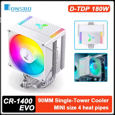 JONSBO CR-1400 EVO CPU Cooler 4 Heat Pipe ARGB Fan Air-cooled Radiator For LGA1700 115X 1200 AM5 AM4