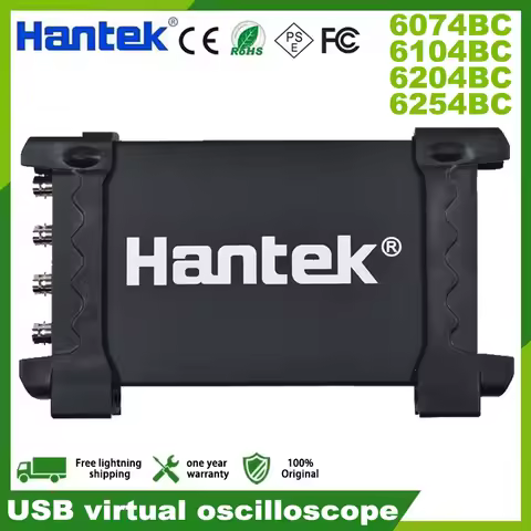 Hantek 6074BC 6254BC PC USB Virtual Oscilloscope 4-channel 70-250MHZ Bandwidth Digital Storage Oscil