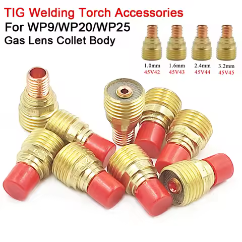 TIG Welding Torch Gas Lens Collets Body 1.0mm 45V42 1.6mm 45V43 2.4mm 45V44 3.2mm 45V45 For WP9 20 2