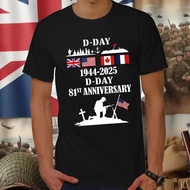 81st Anniversary Cotton T-Shirt Good Day 1944-Men's Streetwear Short Sleeve Shirt Normandy War Lo
