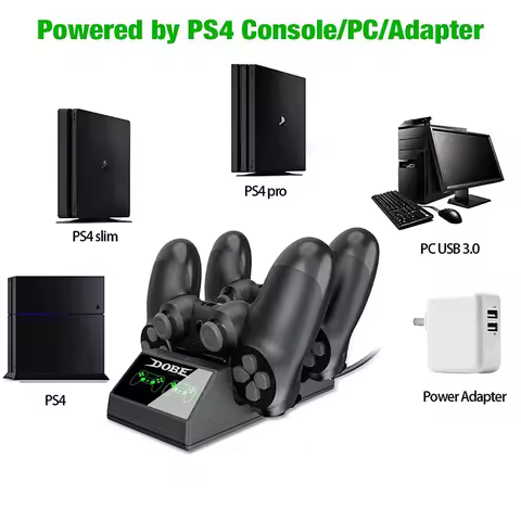 Fast Charging Dock Station 4 Mini Micro charger ports Charging Base For PS4 /PS4 SLIM /PS4 PRO Contr