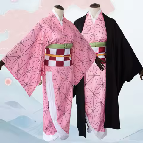 Kimetsu No Yaiba Anime Costume Kamado Tanjirou Nezuko Agatsuma Zenitsu Tomioka Giyuu Cosplay Kimono 