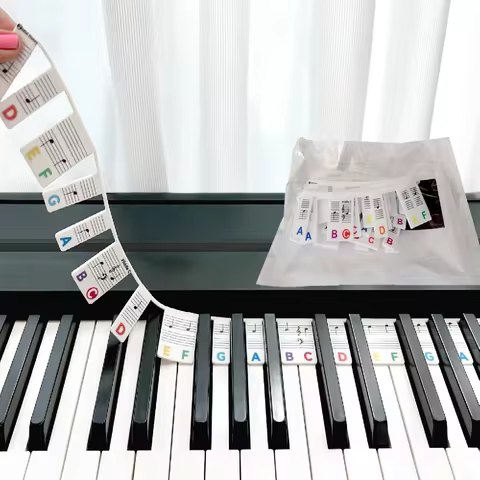 Piano keyboard stickers, suitable for 88/61-key pianos, removable piano keyboard note labels, for le
