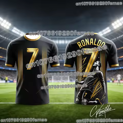 Latest ChatGPT AI Designed Ronaldo Soccer Superstar Fan Jersey Number 7 Quick Dry Breathable Premium