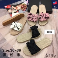 Woman ribbon knot sandal beach antislip shoes