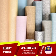 [30CM*2.0M] Hemp Canvas Series PVC Self Adhesive Decor Wallpaper Waterproof Furniture House Sticker