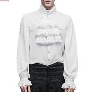 Men Shirt Vampire Victorian Renaissance Gothic Ruffled Medieval Blouse Tops