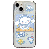 เคส Samsung Galaxy S22 Plus Note 20 Ultra 10 S21 FE A22 S20 4G A52S 5G น่ารัก Catoon Kuromi Cinnamorll Astronauds คุณภาพสูงขอบสี่เหลี่ยมรองรับการกระแทกฝาครอบป้องกันเลนส์เต็ม