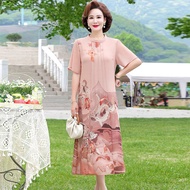 Váy trung niên nữ đẹp V67 đầm cao cấp dáng dài tặng mẹ bà U50 U60 U70 mặc dự tiệc dạ hội Bigsize