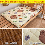 Double-sided rattan Foldable Mattress Cute Cartoon Dorm/Home Tatami Mat Floor Pad Student Mattresses for Single Bed Baby kids Bed