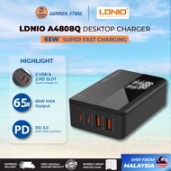 Ldnio A4808Q Super Fast Charging Desktop Charger Adapter 65W 2 USB-A & 2 USB-C Output Ports for Note