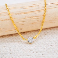 [ PCPY Jewelry ] สร้อยคอพร้อมจี้เพชรแท้น้ำ100 💎 ทองคำแท้9K (ทอง37.5%) เพชรเบลเยี่ยมแท้ ขายได้ [9KPN1