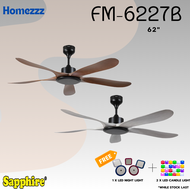 SAPPHIRE FM6227B DC Motor 62 inch Ceiling Fan with 5 blade (16 speed remote)