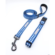WG Label | Blue Gingham Collar + Leash Set