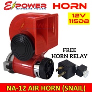 NA-12 12V E-Power Motorcycle Snail Horn with Horn Relay