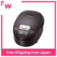 TIGER 5.5-cup IH Rice Cooker, Cooked in Far-infrared Black Thick Cooking Pot, Easy to clean, Brown JPW-D100T
