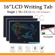 (Rechargable) LCD Writing Tablet Multi Color Screen 16" Tablet for Kids Erasable Kids Drawing Board Education