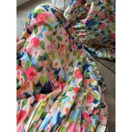 New Color Floral Sleeveless One-Shoulder French Tea Break Seaside Vacation Designer Dress