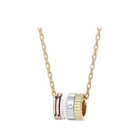 [With Packaging Box] BOUCHERON/Quatre White Series Blue Red White Single Diamond Pendant Necklace 18