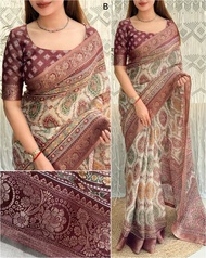 SFs NC Cotton Saree with Zari Weaving | Ajrakh Print | Jacquard Border | Elegant Ethnic Wear