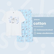 Josilins Adult Pajamas Disney 101 Dalmatian Licensed Round Neck Shirt Short Sleeves Long Pants Stret
