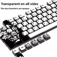 Pudding Keycaps ASA Profile Black and White Four Sided Shine Translucent DYE-SUB PBT Material Japane