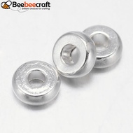 100pcs Flat Round Brass Spacer Beads Sier color 4x1.5mm Hole: 1.5mm
