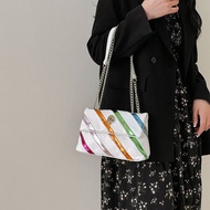 WOEREG Cosmetic Bag Elegant Ins Crystal Bird Head Zircon Patchwork Large Capacity Purse Wallets Rainbow Shoulder Bags Crossbody Bag Korean Tote Bag Women Handbag
