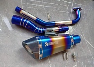 ชุดท่อR15 MT15 MSX M-Slaz CBR150 XSR155+ปลายท่อช๊อตตี้รุ้ง AK