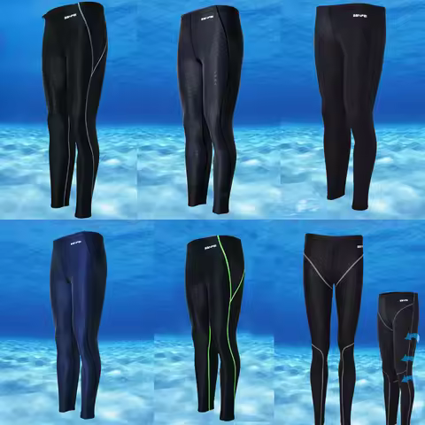 Swim Pants Men Swimsuit Long Shark Skin Tights Swimwear Professional Swim Trunks Training Swim Leggi