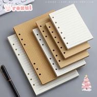ROXUL 80Sheets Loose Leaf Paper, Kraft Paper Horizontal Line/Blank Notebook Refill Paper, Durable A5