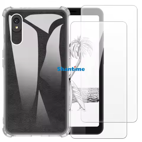 Soft Case + 2 Pack Tempered Glass Screen Protectors for Bigme HiBreak Plus 4G Full-Body Protection