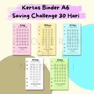A6 Binder Paper 6 Holes Saving Challenge 30 Days