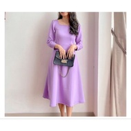 MERAH Simple and Elegant Dress Women's Casual Dress Modern Women's Fashion Red Christmas Dress Knee-