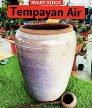 ［Free Tempurung］Tempayan Air tradisional ceramic tinggi 45CM tempatan pasu bilik air / garden water 