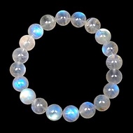 【正佳珠寶】藍月光石 頂級透質藍 9.8-10.2mm 藍月光石手珠