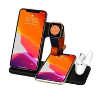 Ecily 15W sạc không dây nhanh đứng cho i-Phone 15 14 13 12 11 8 a-pple đồng hồ 4 trong 1 có thể gập 