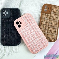 Round TWEED CASE iPhone 15 11 Pro Max 12 13 14 Pro Max X XR Xs Max 7 8 Plus