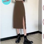 A-Line Skirt with front split length 70cm for women's fashion A70-2S