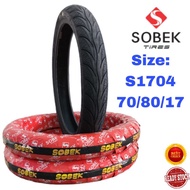 SOBEK S1704 MOTOR TAYAR 70/80/17 YAMAHA HONDA SUZUKI MODENAS WMOTO SYM EX5 WAVE 135LC RAIDER KRISS 1