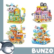 Street View Series-Creative Cute Fun Shop Izakaya Seafood Barber Cinema Non-Compatible Lego Assemble