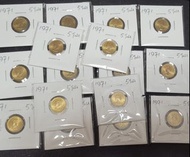 1971年女皇頭香港5仙  全新UNC品相  粒粒金光閃閃  $20/ 一枚  (最少購5枚)