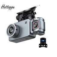 4K Triple Lens Car DashCam 4K Triple Lens Car DVR DashCam Front 2160P with Inside/Rear 720P Night Vi