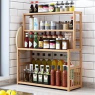 Rak Dapur Kayu Bamboo Kitchen Rack Rak Rempah Ratus Dapur Wooden Spice Rack Rak botol rempah bekas b