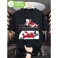 Men'S Funny Santa Wrestling Graphic T-Shirt, Hoodie, Sweatshirt - Christmas Wrestling Match Design w
