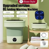 8L/12L Foldable Washing Machine Portable Electronic Mini Washing Machine with drain basket